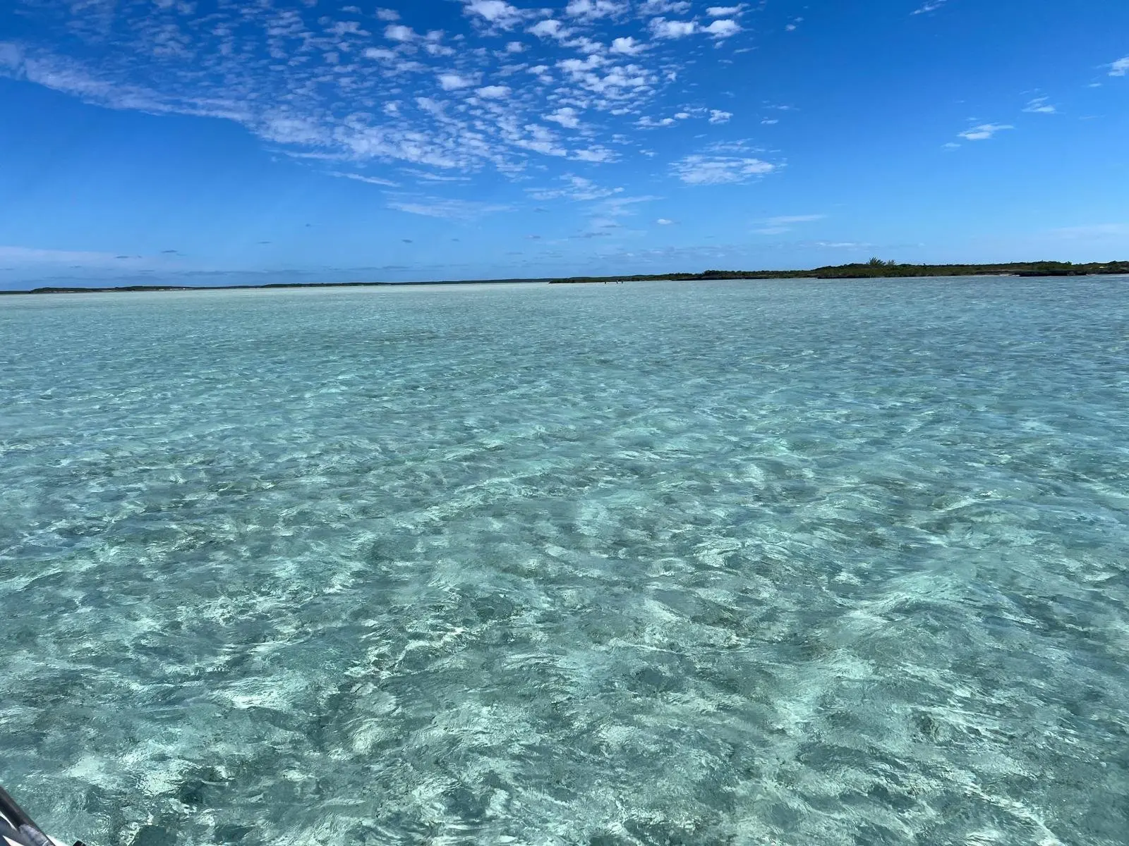 Wide white-sand flats and turquoise water in Great Exuma